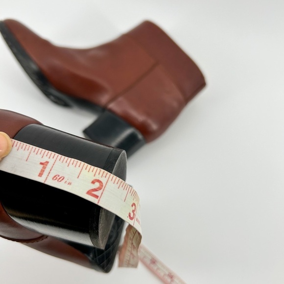 Chanel Caramel Cognac Brown Ankle Boots Logo Size 38 - Picture 4 of 16